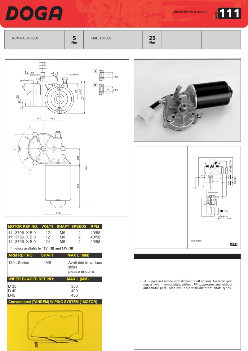 Doga Wiper Motors OE Coach Supplies